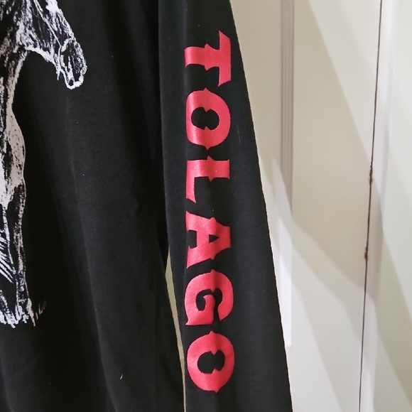 Tolago  Black Crewneck Sweater with White Horse Motif - Picture 4 of 4